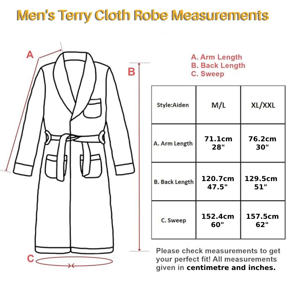 Mens Terry Cloth Robe (Black): image 6