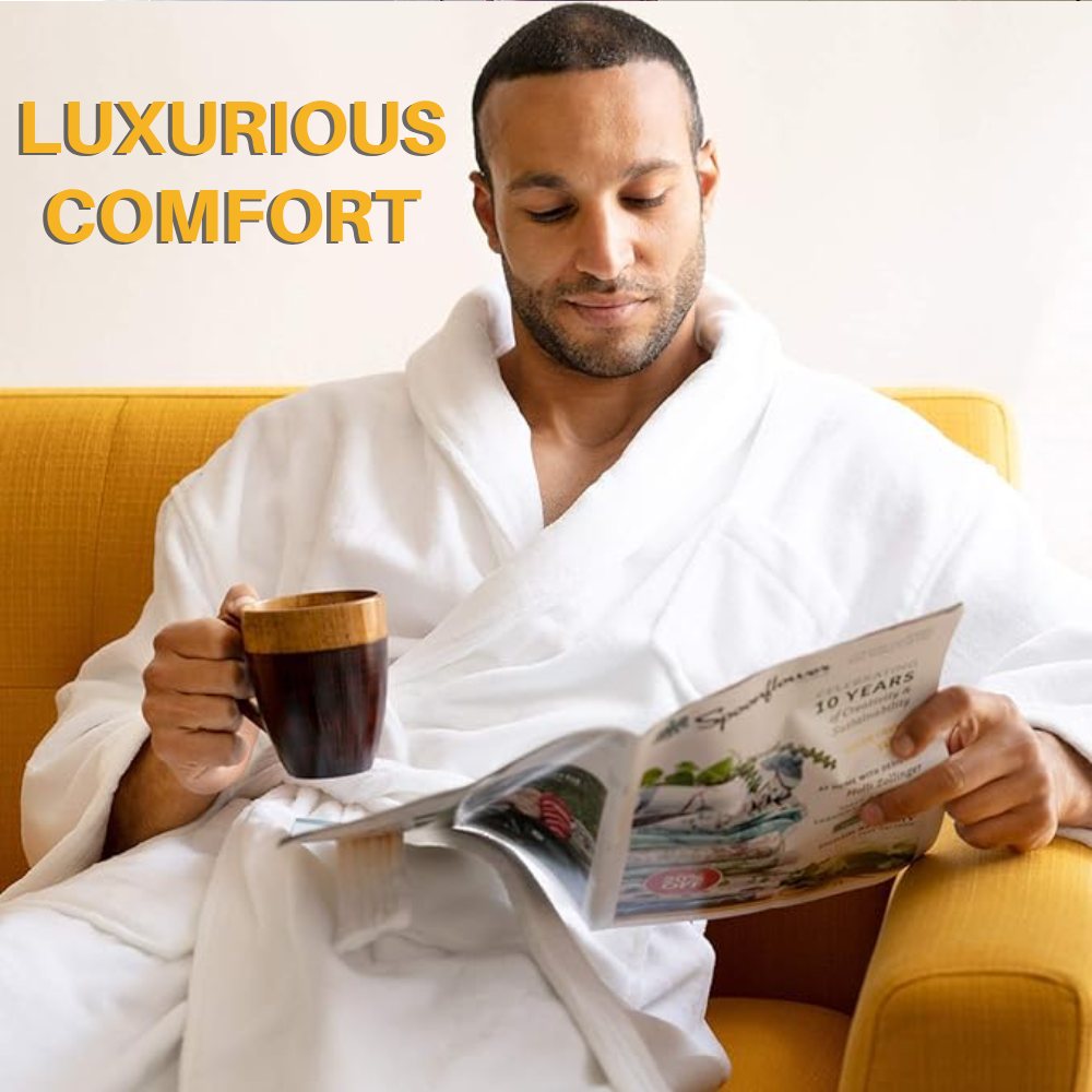 Mens Terry Cloth Robe (Black): image 7