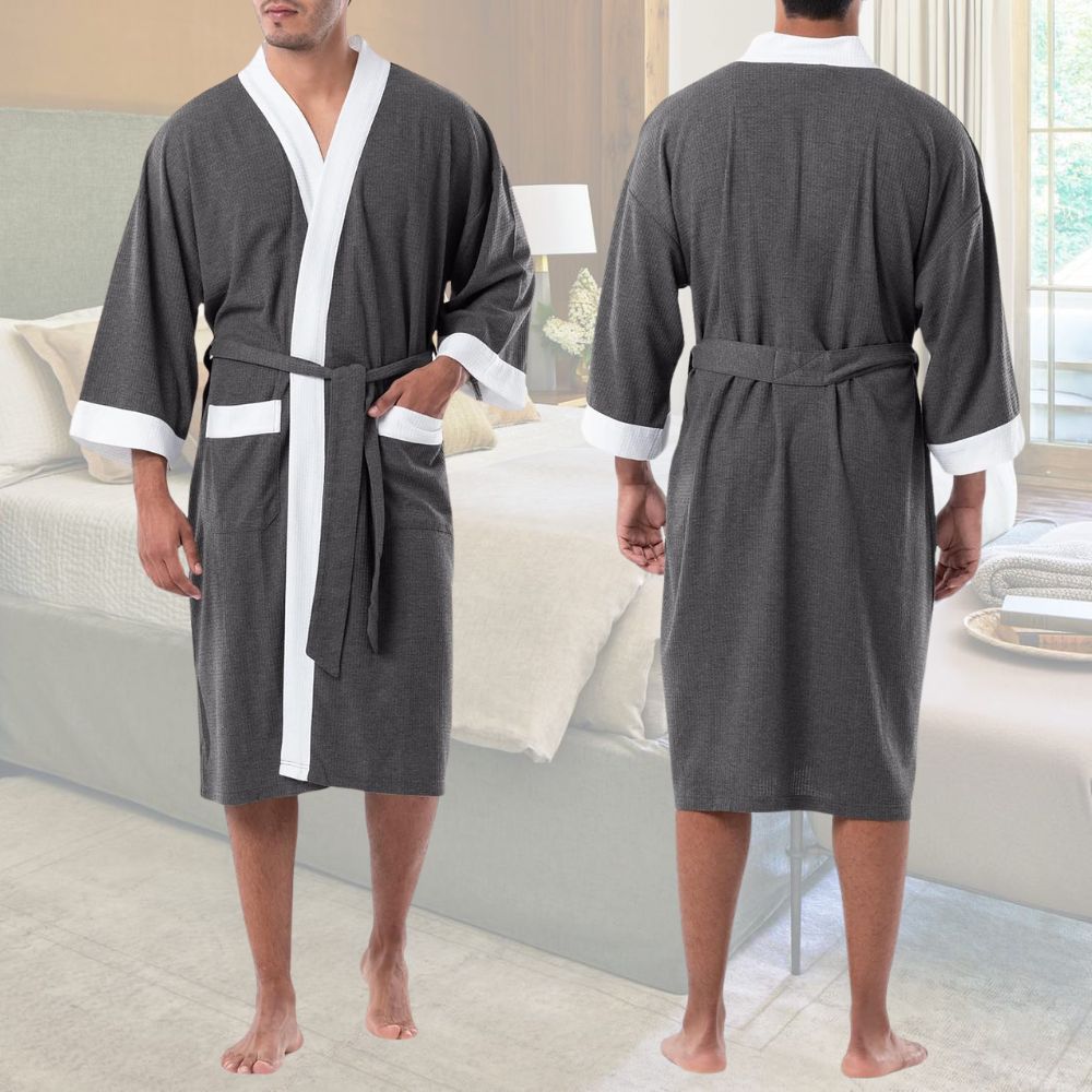 Waffle Bath Robe (Heather Charcoal)