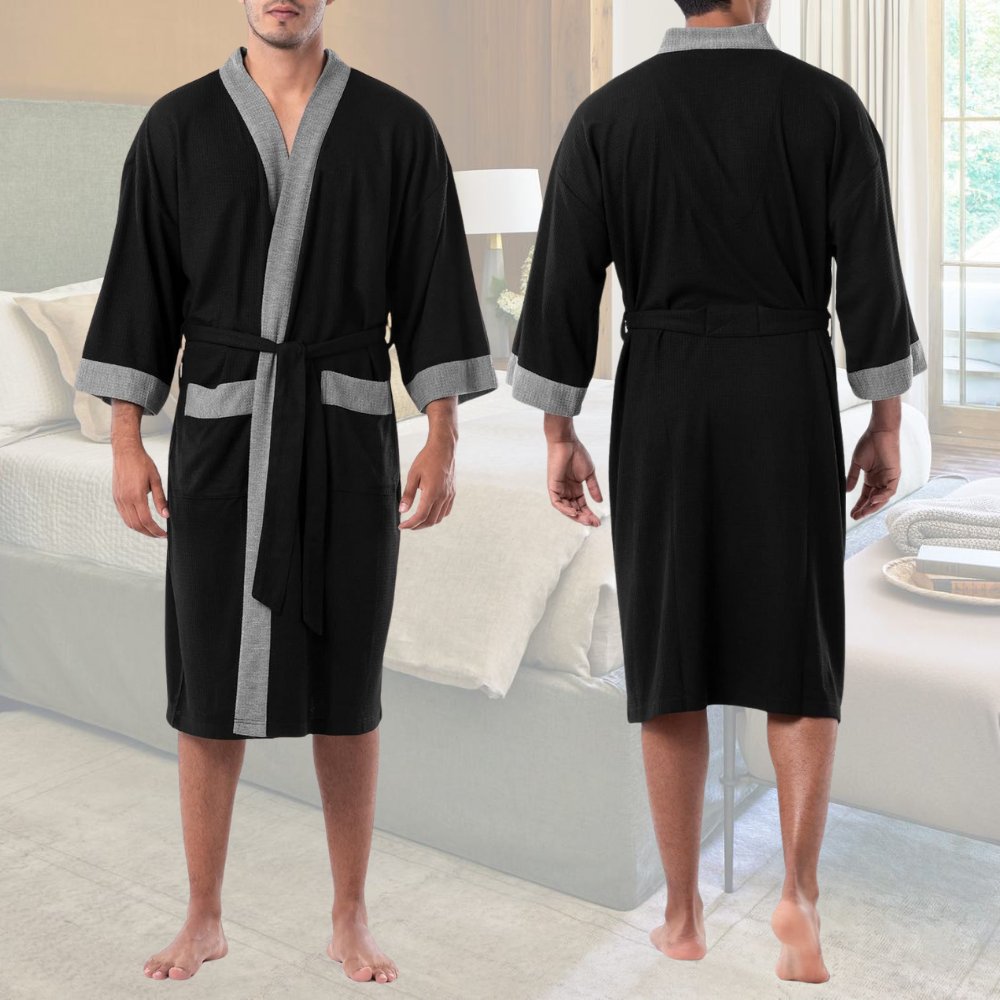 Waffle Bath Robe (Heather Charcoal)